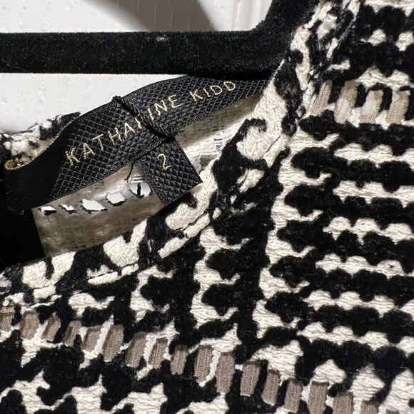 Katharine Kidd Tweed And Faux Fur Black Crop Top - Picture 3 of 4